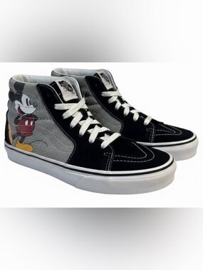 Vans Kids Mickey Mouse Disney Black Gray High-Top Sneakers Size 4